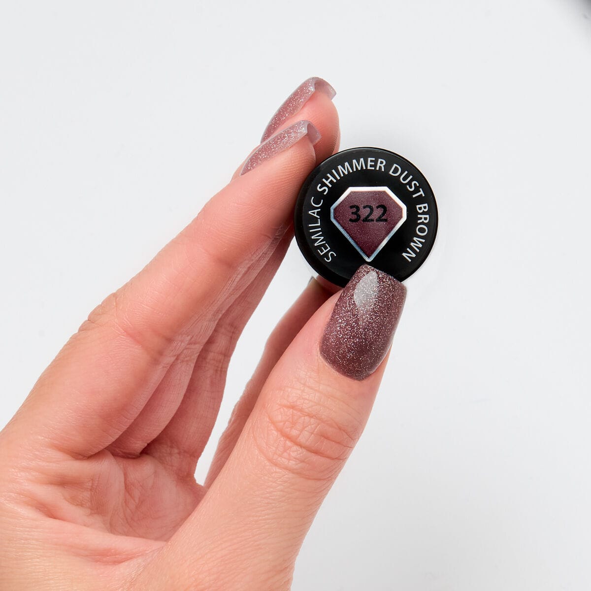 Semilac - Vernis semi-permanent Shimmer Dust Brown 322 - 7ml – Image 2