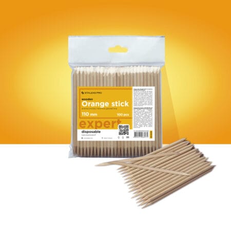 Orange stick STALEKS PRO pour manucure, bois 110 mm (100 pcs)