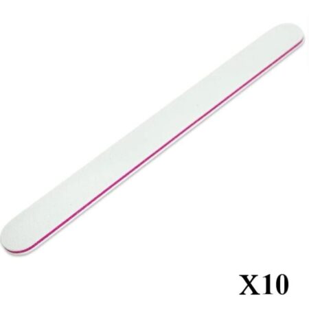 x10 Limes à ongles Droites Blanche 100/180