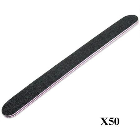 50x Limes à ongles Droites Noire 100/100