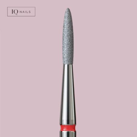 Fraise Diamant Grain Rouge forme Flamme 016 – IQ Nails