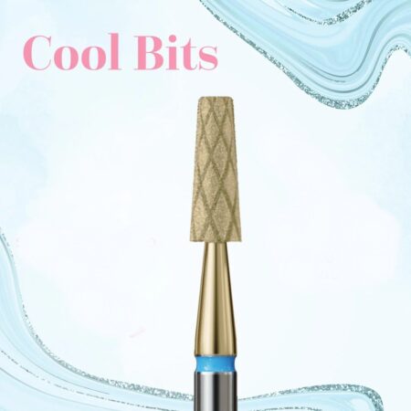 Fraise Diamant COOL BITS Grain Bleu forme Cône Plat 031 – IQ Nails