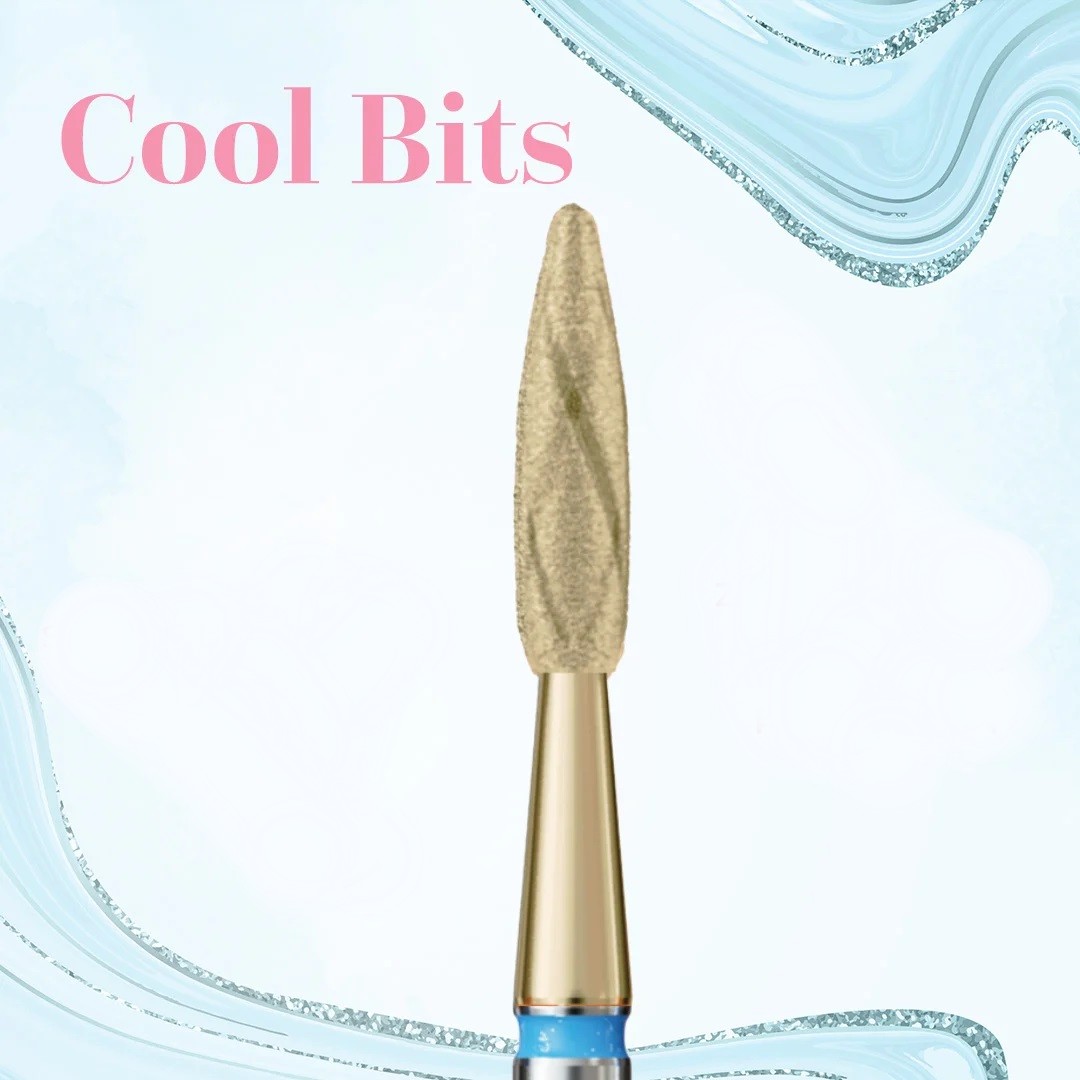 Fraise Diamant COOL BITS Grain Bleu forme Flamme 023 – IQ Nails
