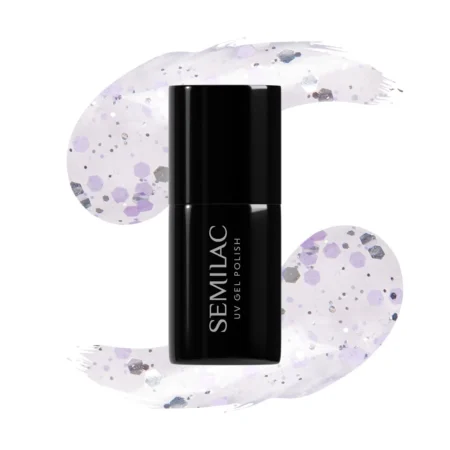Semilac – Vernis semi-permanent 925 Argent et Violet Drops - 7ml