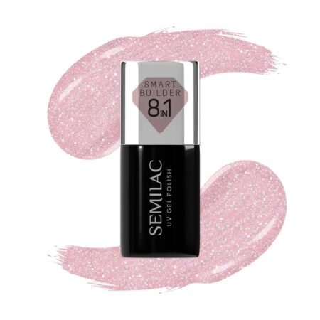 Smart Builder vernis semi permanent _8en1 Semilac - 805 Glitter Dirty Nude Rose