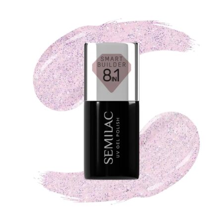 Smart Builder vernis semi permanent _8en1 Semilac - 806 Glitter Delicate Pink