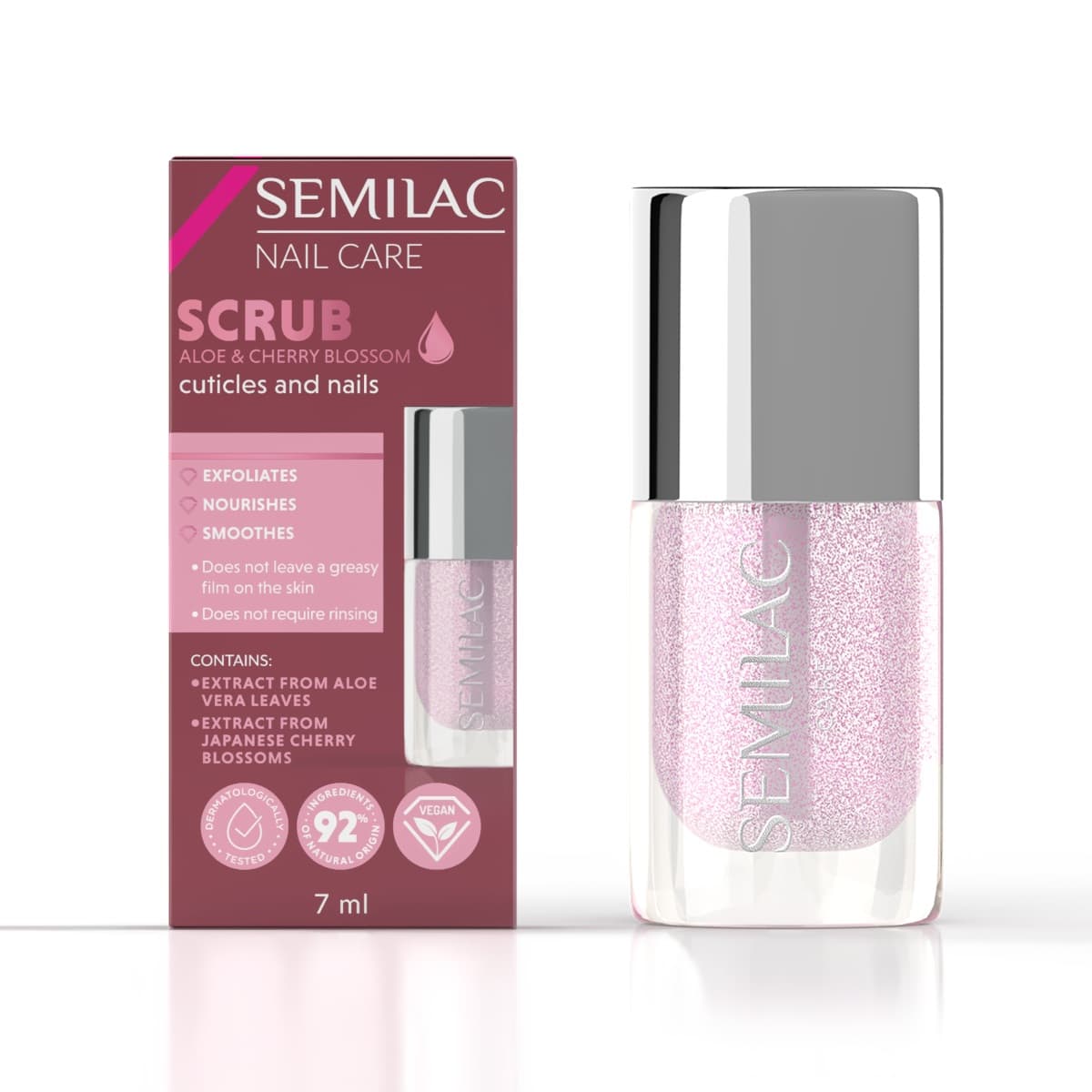 Semilac Aloe & Cherry Blossom Peeling pour Ongles et Cuticules - 7 ml – Image 2