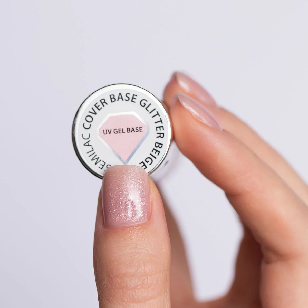 Swatch base semi-permanente Semilac Glitter Beige