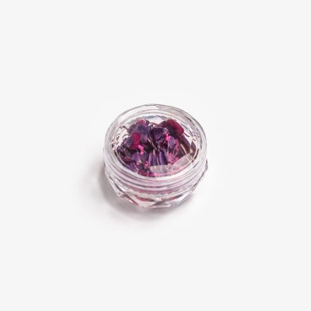 Pot de Flower Flakes Semilac Wild Orchid — pétales de fleurs séchées dans des tons violets pour nail art et incrustations.